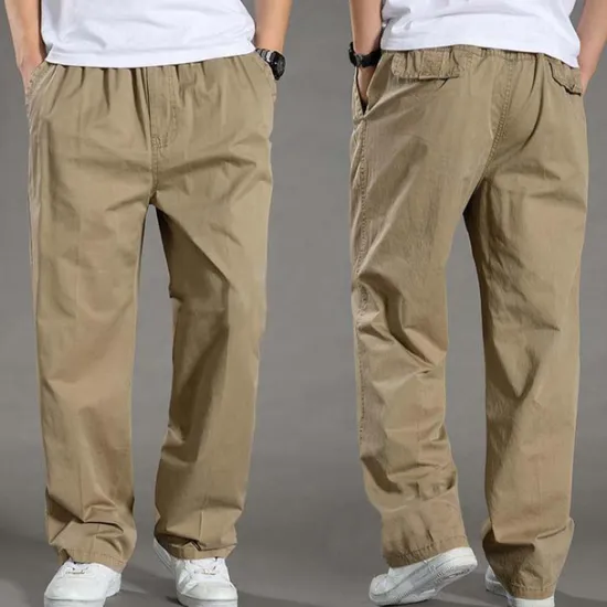 Outlet OUKU Men's Cargo Pants Trousers Casual Pants Pocket Straight Leg Solid Color Comfort Warm Daily Holiday Going out Sports Fashion Black Yellow Micro-elastic