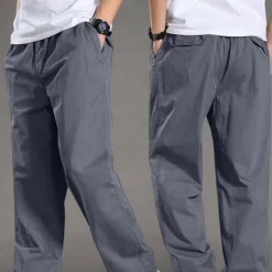 Outlet OUKU Men's Cargo Pants Trousers Casual Pants Pocket Straight Leg Solid Color Comfort Warm Daily Holiday Going out Sports Fashion Black Yellow Micro-elastic