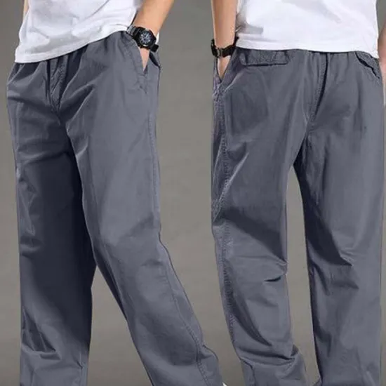 Outlet OUKU Men's Cargo Pants Trousers Casual Pants Pocket Straight Leg Solid Color Comfort Warm Daily Holiday Going out Sports Fashion Black Yellow Micro-elastic