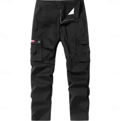 OUKU Men's Cargo Pants Trousers Buttons Multi Pocket Plain Quick Dry Moisture Wicking Full Length Outdoor Daily Camping & Hiking Fashion Classic Black Army Green