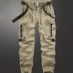 Clearance OUKU Men's Cargo Pants Trousers Buttons Multi Pocket Plain Wearable Outdoor Daily Camping & Hiking Fashion Classic Black Army Green