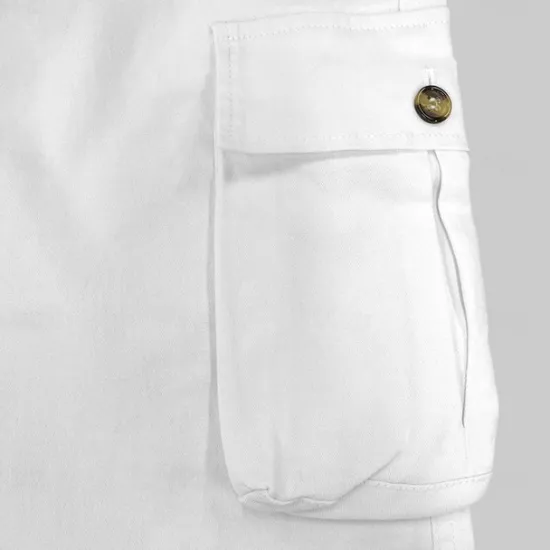 Best OUKU Men's Cargo Pants Trousers Casual Pants Zipper Pocket Plain Comfort Breathable Full Length Casual Daily Holiday Fashion Streetwear Black White Micro-elastic
