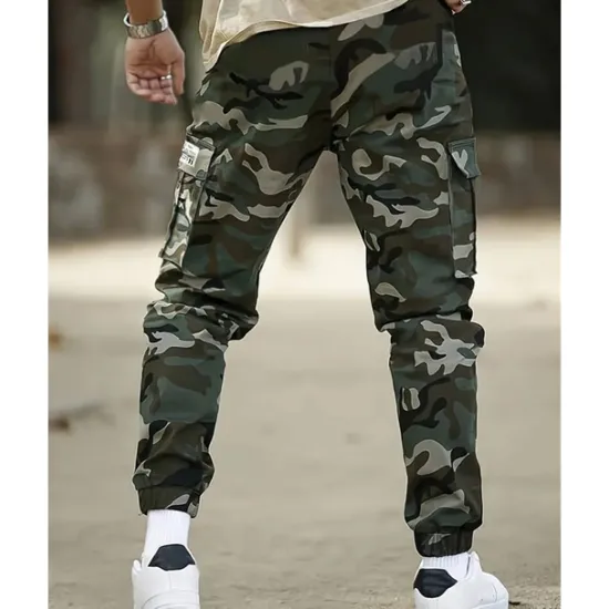 Best OUKU Men's Cargo Pants Trousers Drawstring Elastic Waist Multi Pocket Camo Wearable Outdoor Daily Camping & Hiking Fashion Classic Army Green Gray