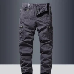 OUKU Men's Cargo Pants Trousers Buttons Multi Pocket Plain Wearable Outdoor Daily Camping & Hiking Fashion Classic Black Yellow