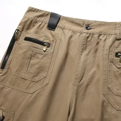 OUKU Men's Cargo Pants Trousers Buttons Multi Pocket Plain Wearable Outdoor Daily Camping & Hiking Fashion Classic Black Yellow