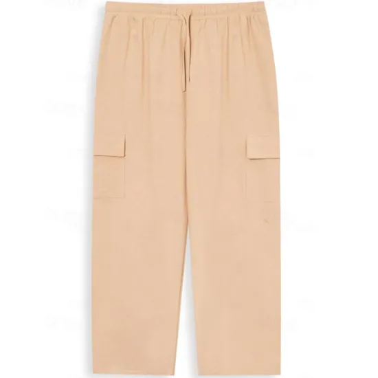 Sale OUKU Men's Cargo Pants Trousers Summer Pants Beach Pants Drawstring Elastic Waist Multi Pocket Plain Comfort Breathable Full Length Outdoor Daily Going out Fashion Casual Black White Inelastic