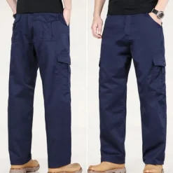 OUKU Men's Cargo Pants Trousers Work Pants Buttons Elastic Waist Multi Pocket Plain Wearable Outdoor Daily Camping & Hiking Fashion Classic Black Army Green