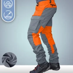 Online OUKU Men's Cargo Pants Work Pants Track Pants Streetwear Color Block Outdoor Ripstop Breathable Multi Pockets Sweat wicking Bottoms 6 Pockets Zipper Pocket Black Purple Cotton Work Hunting Fishing M L XL