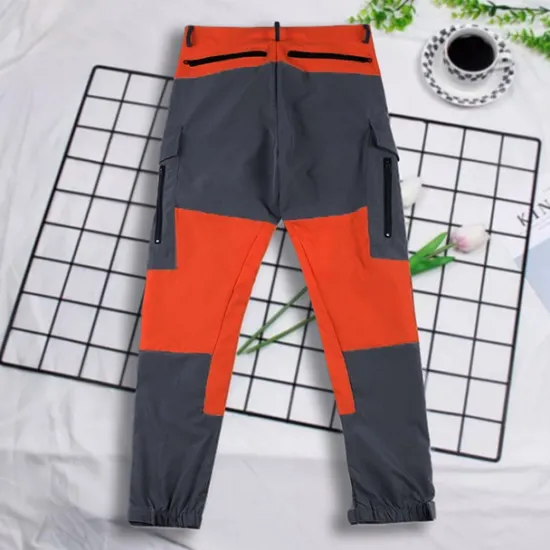 Online OUKU Men's Cargo Pants Work Pants Track Pants Streetwear Color Block Outdoor Ripstop Breathable Multi Pockets Sweat wicking Bottoms 6 Pockets Zipper Pocket Black Purple Cotton Work Hunting Fishing M L XL