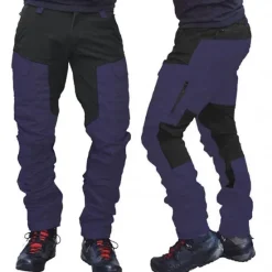 Online OUKU Men's Cargo Pants Work Pants Track Pants Streetwear Color Block Outdoor Ripstop Breathable Multi Pockets Sweat wicking Bottoms 6 Pockets Zipper Pocket Black Purple Cotton Work Hunting Fishing M L XL