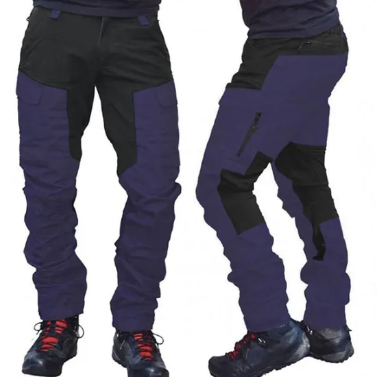 Online OUKU Men's Cargo Pants Work Pants Track Pants Streetwear Color Block Outdoor Ripstop Breathable Multi Pockets Sweat wicking Bottoms 6 Pockets Zipper Pocket Black Purple Cotton Work Hunting Fishing M L XL