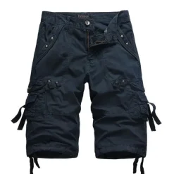 Hot OUKU Men's Cargo Shorts Below Knee Length Shorts Capri Pants Hiking Shorts Multi Pocket Plain Calf-Length Daily Basic Big and Tall Wine Army Green
