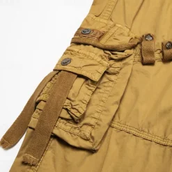 Hot OUKU Men's Cargo Shorts Below Knee Length Shorts Capri Pants Hiking Shorts Multi Pocket Plain Calf-Length Daily Basic Big and Tall Wine Army Green