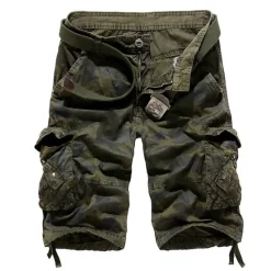 Discount OUKU Men's Cargo Shorts Bermuda shorts Work Shorts Hiking Shorts Multi Pocket Camouflage Daily Wear Streetwear Cotton Classic Casual ArmyGreen Grass Green