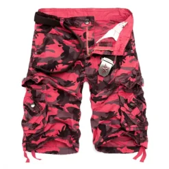 Discount OUKU Men's Cargo Shorts Bermuda shorts Work Shorts Hiking Shorts Multi Pocket Camouflage Daily Wear Streetwear Cotton Classic Casual ArmyGreen Grass Green