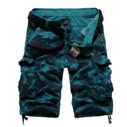 Discount OUKU Men's Cargo Shorts Bermuda shorts Work Shorts Hiking Shorts Multi Pocket Camouflage Daily Wear Streetwear Cotton Classic Casual ArmyGreen Grass Green