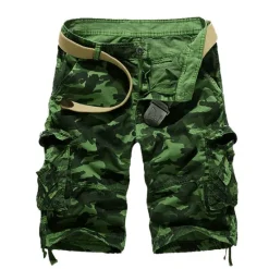 Discount OUKU Men's Cargo Shorts Bermuda shorts Work Shorts Hiking Shorts Multi Pocket Camouflage Daily Wear Streetwear Cotton Classic Casual ArmyGreen Grass Green