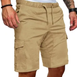 Clearance OUKU Men's Cargo Shorts Bermuda shorts Casual Shorts Drawstring Plain Comfort Breathable Casual Daily Holiday Fashion Classic Style Black Army Green