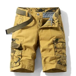 Outlet OUKU Men's Cargo Shorts Bermuda shorts with Side Pocket Multi Pocket Flap Pocket Solid Color Going out Streetwear Fashion Cargo Shorts ArmyGreen Blue