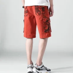 Outlet OUKU Men's Cargo Shorts Bermuda shorts with Side Pocket Multi Pocket Flap Pocket Solid Color Going out Streetwear Fashion Cargo Shorts ArmyGreen Blue