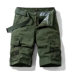 Outlet OUKU Men's Cargo Shorts Bermuda shorts with Side Pocket Multi Pocket Flap Pocket Solid Color Going out Streetwear Fashion Cargo Shorts ArmyGreen Blue