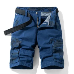 Outlet OUKU Men's Cargo Shorts Bermuda shorts with Side Pocket Multi Pocket Flap Pocket Solid Color Going out Streetwear Fashion Cargo Shorts ArmyGreen Blue