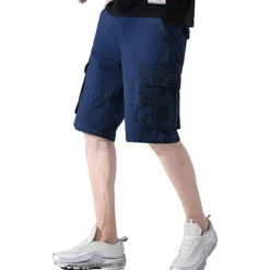 Outlet OUKU Men's Cargo Shorts Bermuda shorts with Side Pocket Multi Pocket Flap Pocket Solid Color Going out Streetwear Fashion Cargo Shorts ArmyGreen Blue