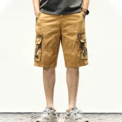 Outlet OUKU Men's Cargo Shorts Bermuda shorts with Side Pocket Multi Pocket Flap Pocket Solid Color Going out Streetwear Fashion Cargo Shorts ArmyGreen Blue