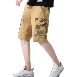 Outlet OUKU Men's Cargo Shorts Bermuda shorts with Side Pocket Multi Pocket Flap Pocket Solid Color Going out Streetwear Fashion Cargo Shorts ArmyGreen Blue
