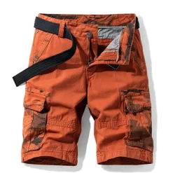 Outlet OUKU Men's Cargo Shorts Bermuda shorts with Side Pocket Multi Pocket Flap Pocket Solid Color Going out Streetwear Fashion Cargo Shorts ArmyGreen Blue