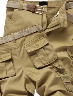 Clearance OUKU Men's Cargo Shorts Bermuda shorts Hiking Shorts Pocket Multi Pocket Straight Leg Solid Color Wearable Outdoor Knee Length Casual Daily Shorts Cotton-padded Trousers ArmyGreen Black High Waist