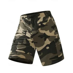 Best OUKU Men's Cargo Shorts Camo Shorts Shorts Summer Shorts Drawstring Elastic Waist Multi Pocket Camouflage Comfort Wearable Knee Length Outdoor Sport Daily Fashion Casual Black Khaki