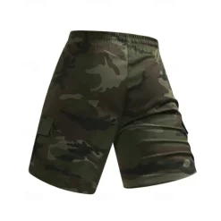 Best OUKU Men's Cargo Shorts Camo Shorts Shorts Summer Shorts Drawstring Elastic Waist Multi Pocket Camouflage Comfort Wearable Knee Length Outdoor Sport Daily Fashion Casual Black Khaki