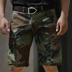 OUKU Men's Cargo Shorts Camo Shorts Shorts Summer Shorts Multi Pocket Flap Pocket Camouflage Camo / Camouflage Comfort Wearable Knee Length Outdoor Sport Daily Fashion Casual Army Green