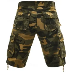 Discount OUKU Men's Cargo Shorts Camo Shorts Shorts Summer Shorts Multi Pocket Flap Pocket Camo Camouflage Comfort Wearable Knee Length Outdoor Sport Daily Fashion Casual Red Purple