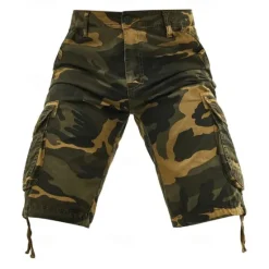 Discount OUKU Men's Cargo Shorts Camo Shorts Shorts Summer Shorts Multi Pocket Flap Pocket Camo Camouflage Comfort Wearable Knee Length Outdoor Sport Daily Fashion Casual Red Purple