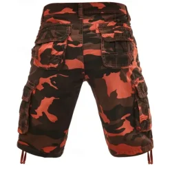 Discount OUKU Men's Cargo Shorts Camo Shorts Shorts Summer Shorts Multi Pocket Flap Pocket Camo Camouflage Comfort Wearable Knee Length Outdoor Sport Daily Fashion Casual Red Purple