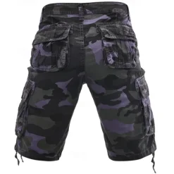 Discount OUKU Men's Cargo Shorts Camo Shorts Shorts Summer Shorts Multi Pocket Flap Pocket Camo Camouflage Comfort Wearable Knee Length Outdoor Sport Daily Fashion Casual Red Purple