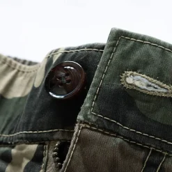 New OUKU Men's Cargo Shorts Camo Shorts Shorts Summer Shorts Drawstring Elastic Waist Multi Pocket Camouflage Camo / Camouflage Comfort Wearable Knee Length Outdoor Sport Daily Fashion Casual Blue Khaki