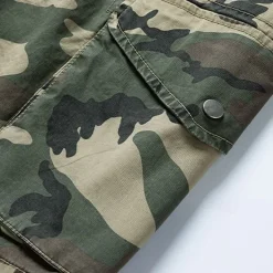 New OUKU Men's Cargo Shorts Camo Shorts Shorts Summer Shorts Drawstring Elastic Waist Multi Pocket Camouflage Camo / Camouflage Comfort Wearable Knee Length Outdoor Sport Daily Fashion Casual Blue Khaki