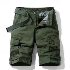 Discount OUKU Men's Cargo Shorts Camo Shorts Shorts Summer Shorts Zipper Multi Pocket Flap Pocket Plain Camo / Camouflage Comfort Wearable Knee Length Outdoor Sport Daily Fashion Casual Wine Blue
