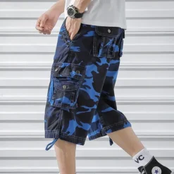 Hot OUKU Men's Cargo Shorts Camo Shorts Shorts Summer Shorts Multi Pocket Flap Pocket Camo Camouflage Comfort Wearable Knee Length Outdoor Sport Daily Fashion Casual Camouflage Red Camouflage - Army Green