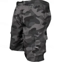 Outlet OUKU Men's Cargo Shorts Camo Shorts Hiking Shorts Multi Pocket Multiple Pockets Elastic Drawstring Design Plain Camouflage Breathable Outdoor Knee Length Casual Daily Streetwear Stylish Camouflage Black