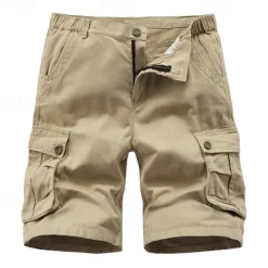 OUKU Men's Cargo Shorts Camo Shorts Shorts Summer Shorts Multi Pocket Flap Pocket Plain Camo / Camouflage Comfort Wearable Knee Length Outdoor Sport Daily Fashion Casual Camouflage khaki Black