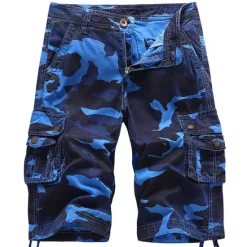 Outlet OUKU Men's Cargo Shorts Camo Shorts Shorts Hiking Shorts Leg Drawstring 6 Pocket Camouflage Comfort Outdoor Daily Going out Fashion Streetwear Army Green Blue
