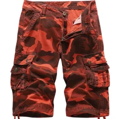 Outlet OUKU Men's Cargo Shorts Camo Shorts Shorts Hiking Shorts Leg Drawstring 6 Pocket Camouflage Comfort Outdoor Daily Going out Fashion Streetwear Army Green Blue