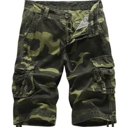 Outlet OUKU Men's Cargo Shorts Camo Shorts Shorts Hiking Shorts Leg Drawstring 6 Pocket Camouflage Comfort Outdoor Daily Going out Fashion Streetwear Army Green Blue