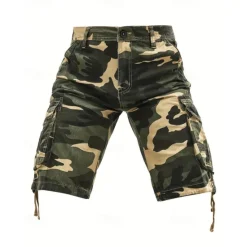 Outlet OUKU Men's Cargo Shorts Camo Shorts Shorts Summer Shorts Multi Pocket Flap Pocket Camouflage Comfort Wearable Knee Length Outdoor Sport Daily Fashion Casual Navy Blue Khaki