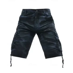 Outlet OUKU Men's Cargo Shorts Camo Shorts Shorts Summer Shorts Multi Pocket Flap Pocket Camouflage Comfort Wearable Knee Length Outdoor Sport Daily Fashion Casual Navy Blue Khaki