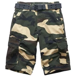 Hot OUKU Men's Cargo Shorts Camo Shorts Hiking Shorts Pocket Camouflage Comfort Breathable Outdoor Daily Going out Fashion Casual ArmyGreen Red